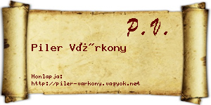 Piler Várkony névjegykártya